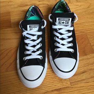 New Black AllStar Converse tropical pattern size 7